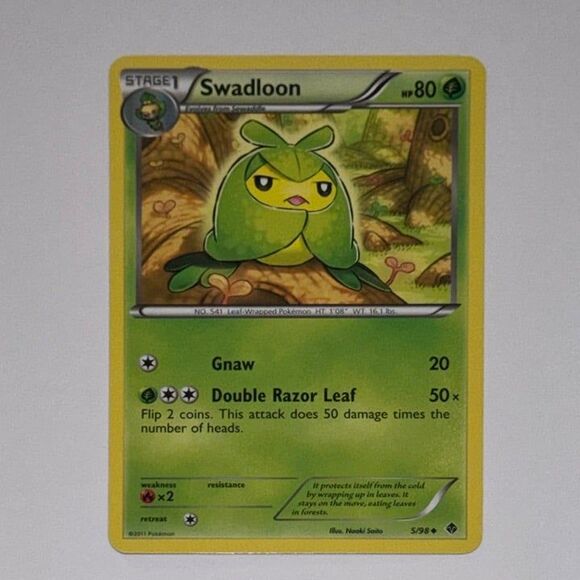 POKEMON CARD: Swadloon #5/98 (Pokemon Emerging Powers) - Picture 1 of 2